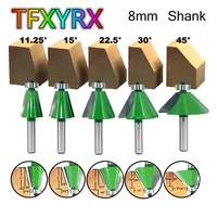 1pc 8mm shank chamfer router bit 11 25 15 22 5 30 45 degree bevel edging milling cutter for wood woodorking tool
