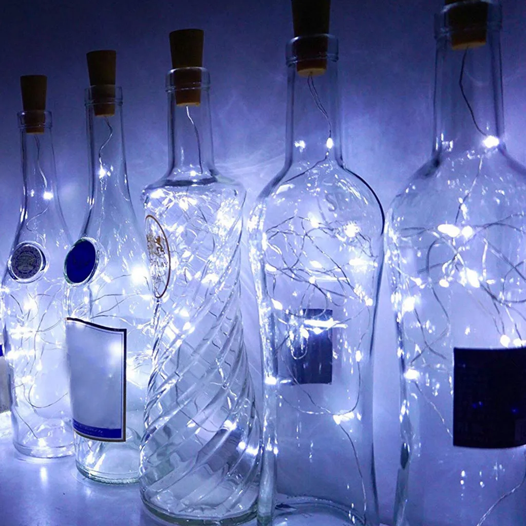 Гирлянда светодиодная для бутылки вина с пробкой 10 светодиодов|Осветительные