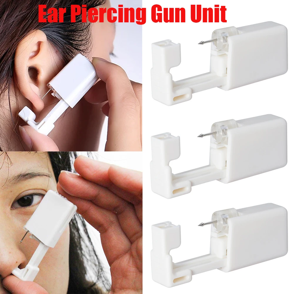 

3PCS Disposable Sterile Ear Piercing Unit Cartilage Tragus Helix Piercing Gun NO PAIN Piercer Tool Machine Kit Stud DIY Jewelry