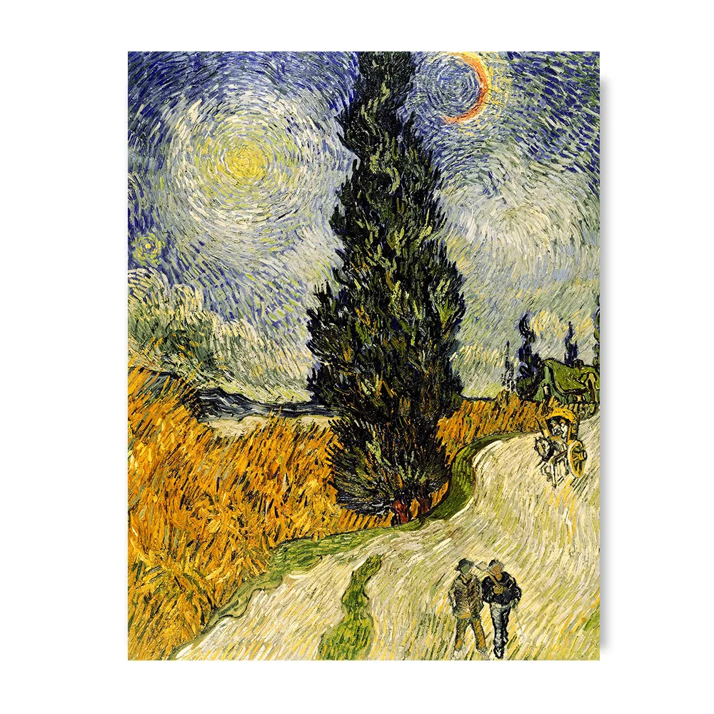 

Diamond Painting Full Square Flower 5D Diamond Embroidery Mosaic Art Home Decoration Craft Road with Cypress and Star Van Gogh