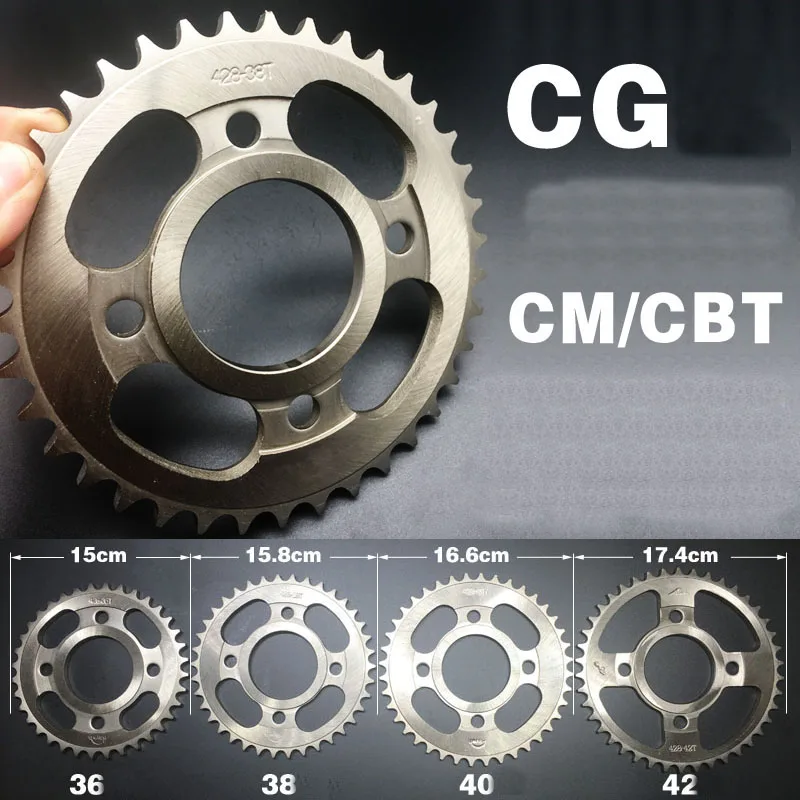 Задняя звездочка для мотоцикла HONDA Daelim CB125 175 CG CM185 XL100 125 34 38 40 42 48 зубьев цепи 428