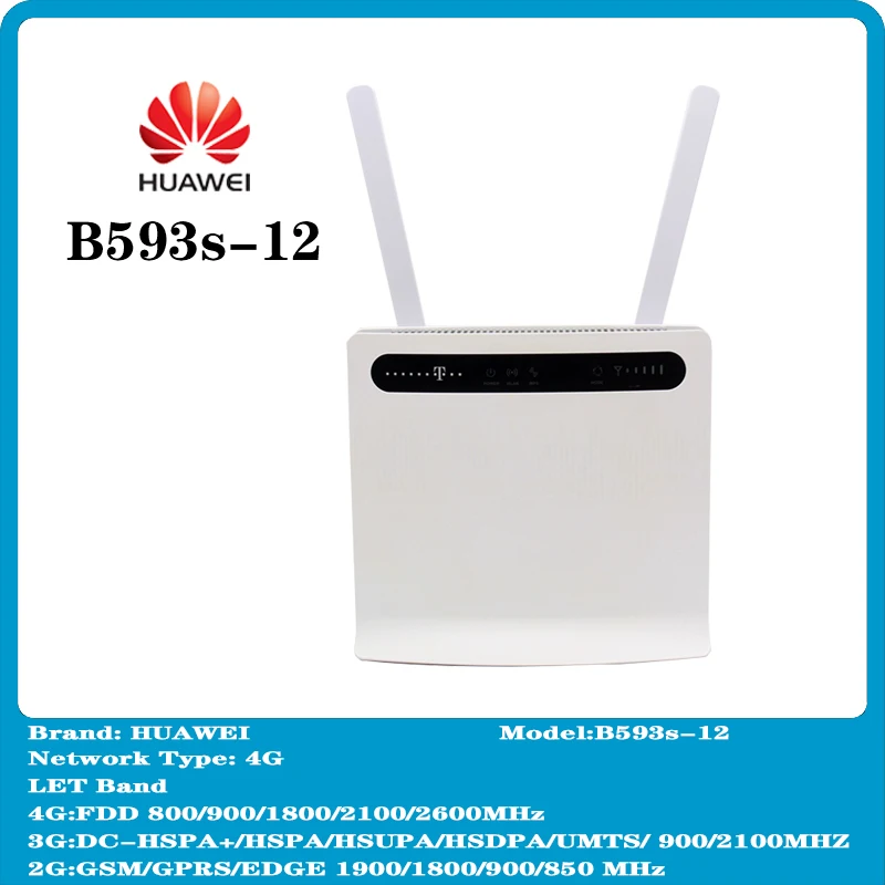 

Маршрутизатор Huawei B593 B593s-12 B593u-12 Plus, Wi-Fi-роутер с 4 портами Lan, антенна 4G LTE, 100 Мбит/с
