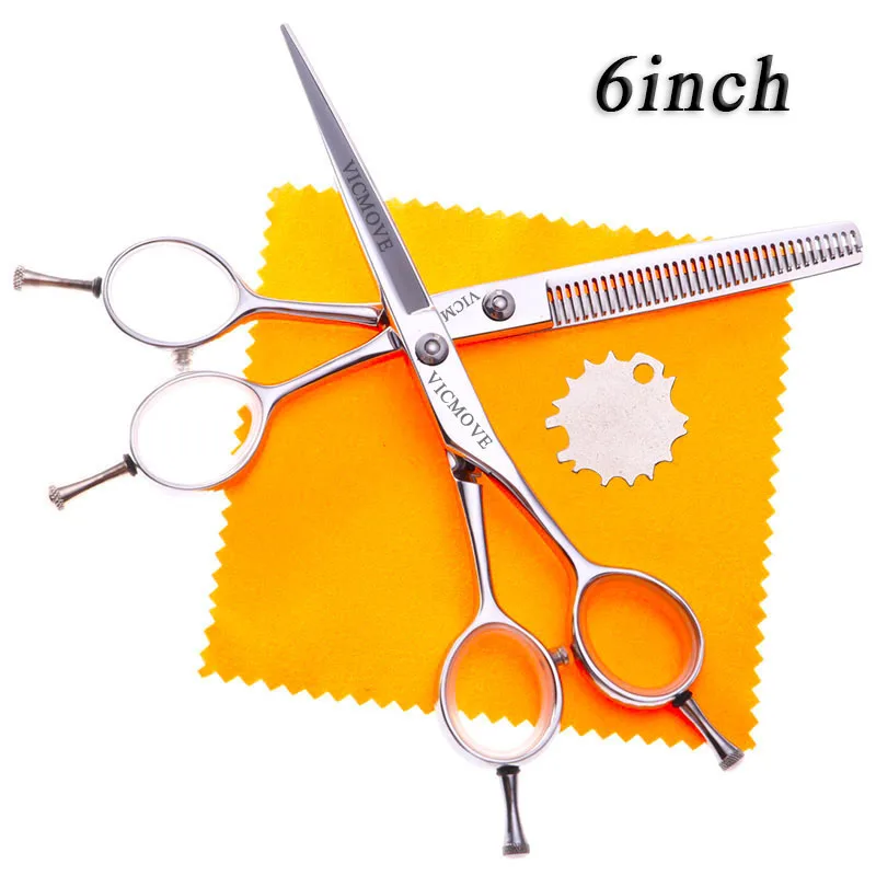 1 set VICMOVE 5," /6" ножницы для волос Профессиональные Парикмахерские ножницы набор резка+ истончение профессиональные барберские ножницы серебро и черный - Цвет: 1 set