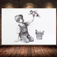 banksy game changer nurse tribute canvas painting posters and prints wall art pictures cuadros for living room bedroom unframed