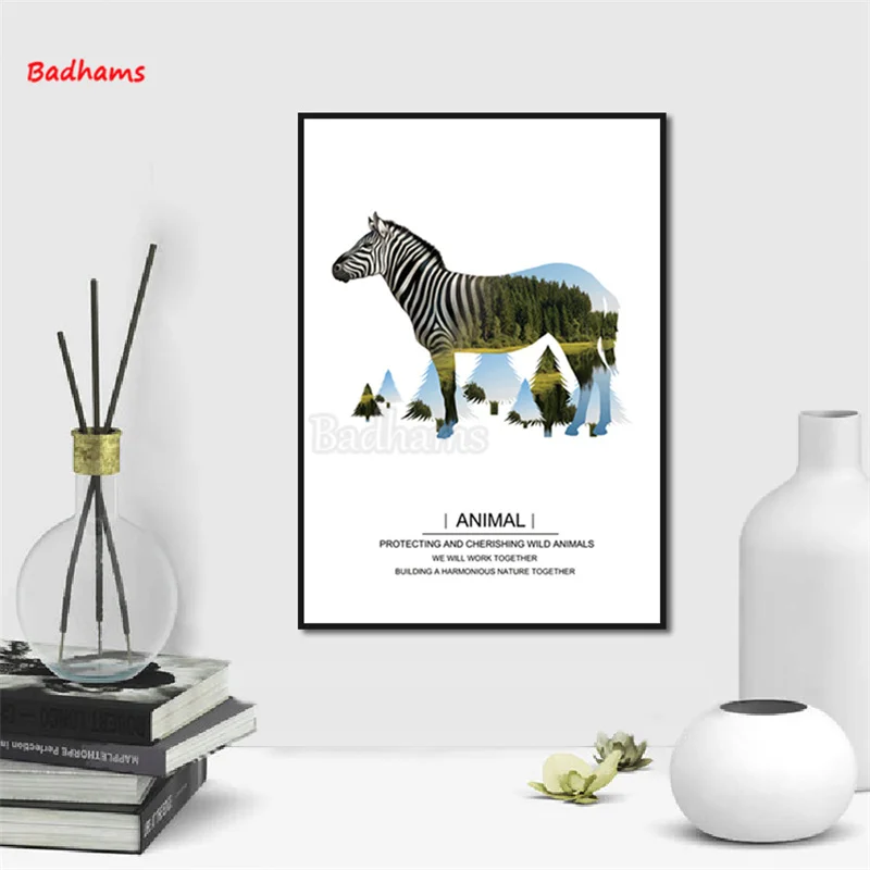 

Poster Aesthetic Printing Canvas Frameless Painting Atmospheric Animals Tiger Silhouette Pattern Decorative Painting