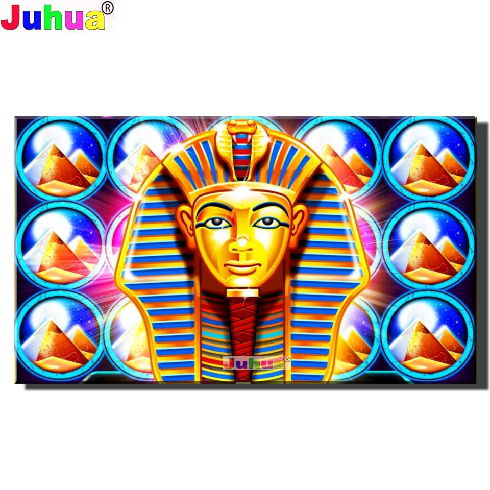 

Large SizeDiy Diamond Painting"Egyptian Pharaoh"full Round diamond embroidery drill mosaic wall painting Pyramid puzzle Portrait