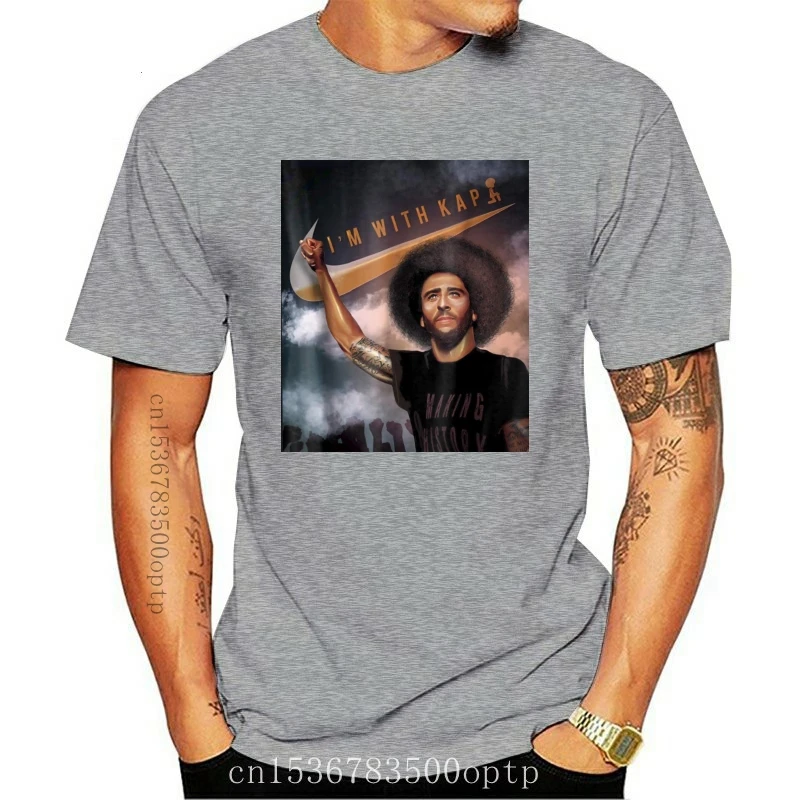 

New Colin Kaepernick Player Shirt IM With Kap Black Classic Cotton T Shirt Cool Casual Pride T Shirt Men Unisex 2021