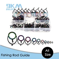 fishing rod guide rainbow multicolor repair kit pole guide tip ring stainless steel frame ceramic ring tip wire loop