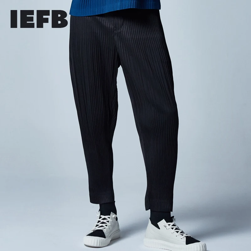 IEFB/Мужская одежда высококачественные плиссированные брюки для мужчин осень 2020