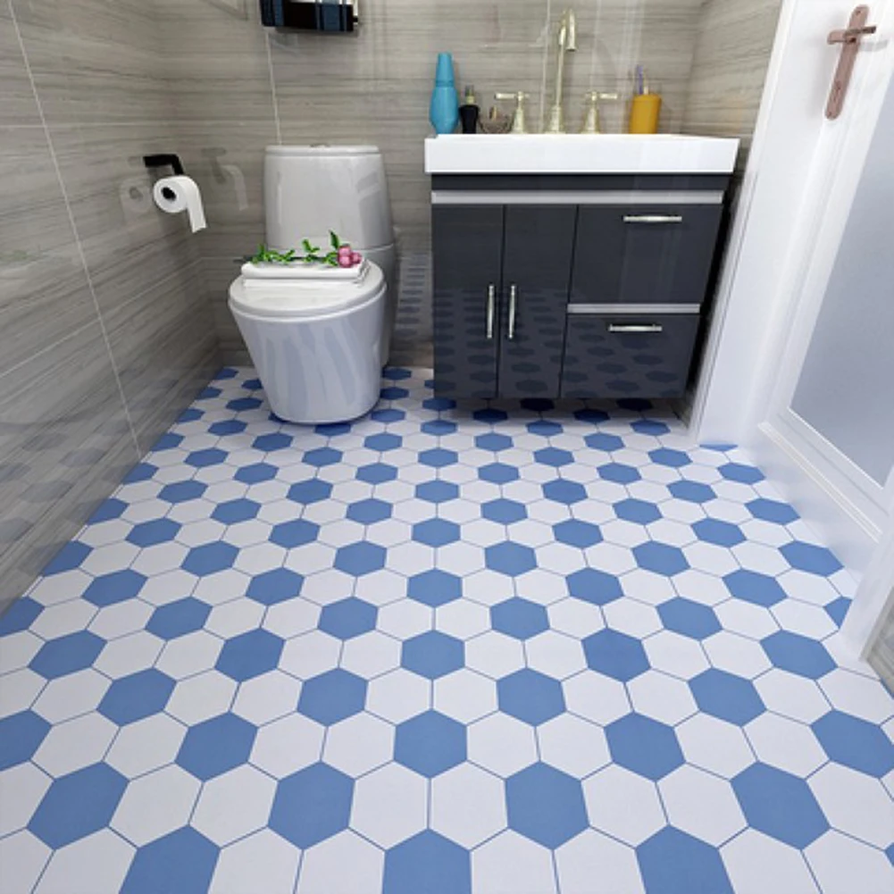 

Self-adhesive Floor Wallpaper Bathroom Waterproof Stickers Floor Tiles Bedroom Kitchen Floor Non-slip Wall Stickers TLSM