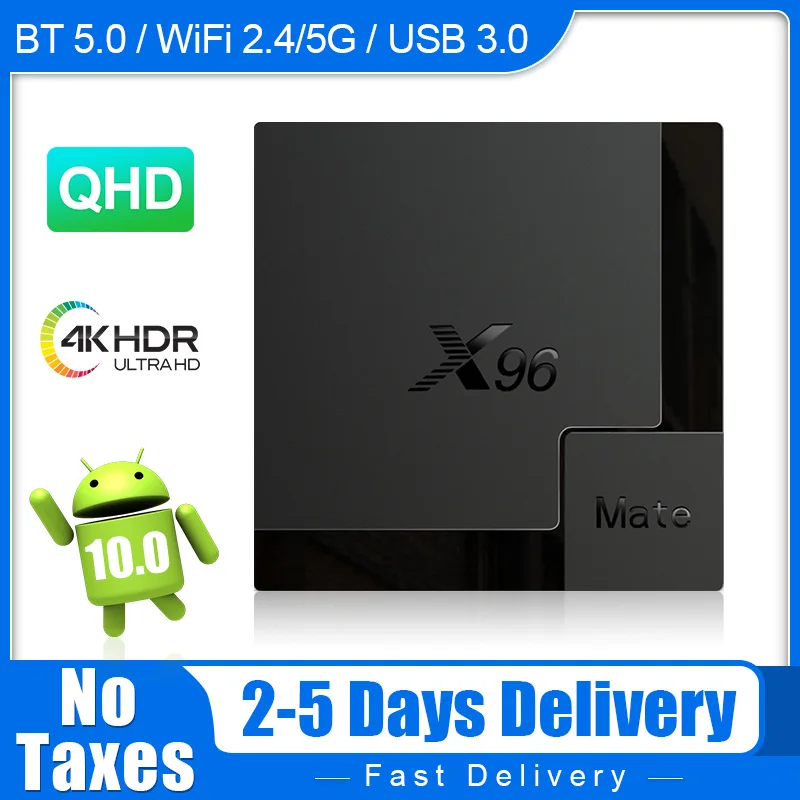 

Android 10.0 X96 Mate Smart TV BOX H616 Quad Core Set Top Box 4GB 32G/64G 2.4/5G Wifi X96mate 4K QHD HD Media Player