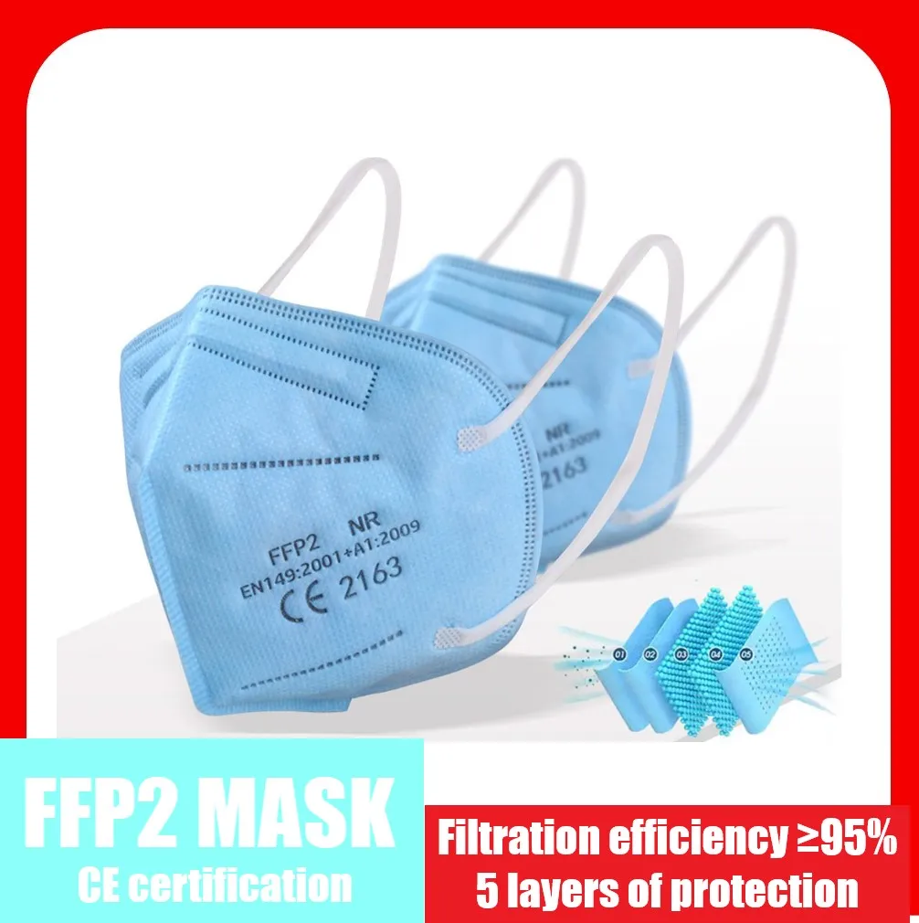 

HOT!10-100pcs FFP2 Mascarillas Multicolor 5-layers Adult Mask Protective Mouth Face Mask Filter Respirator Masque