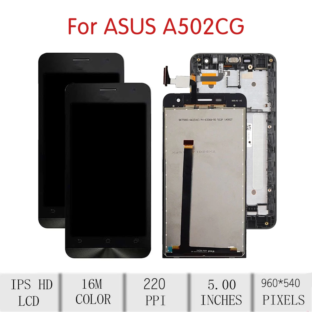 Для ASUS Zenfone 5 Lite A502CG T00K lcd кодирующий преобразователь сенсорного экрана в сборе для Asus a502cg дисплей с заменой рамки