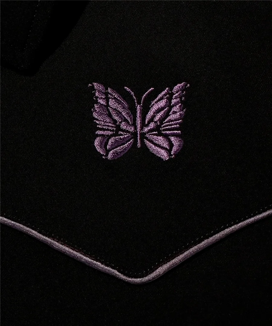 

Black Needles Jacket Men Women Vintage Classic Butterfly Embroidered Needles AWGE Coats