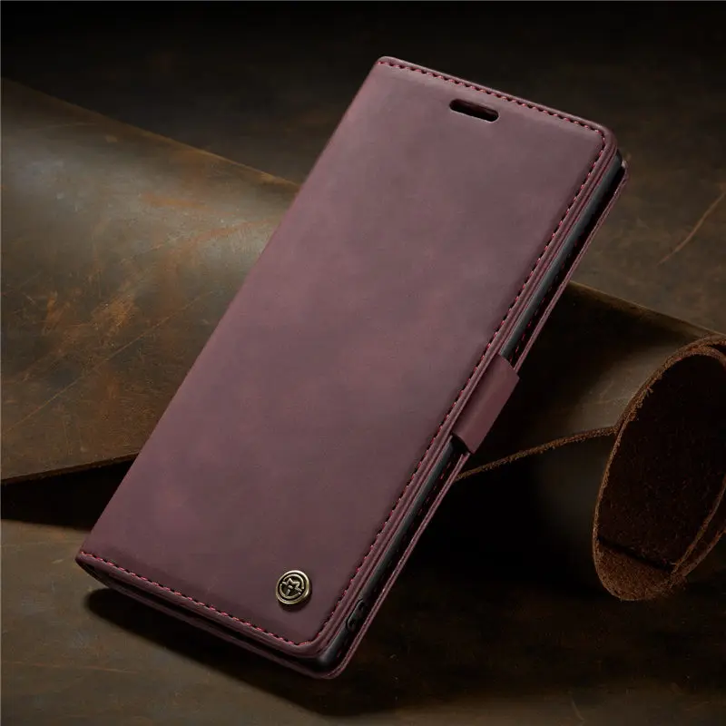 Кожаный чехол для samsung Galaxy S10 Plus, кожаный чехол-книжка на магните для samsung Note 10 Plus, флип-чехол S8 S9 Note10 - Цвет: Red