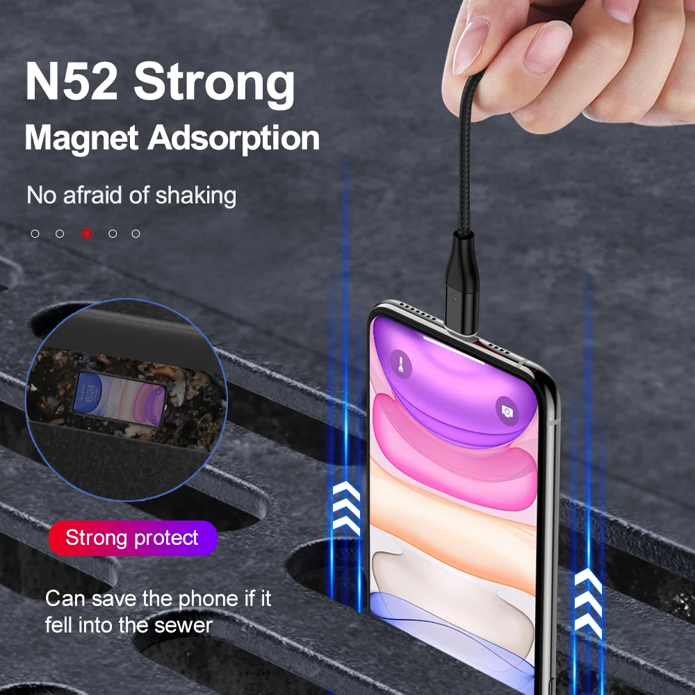 

YKZ 60W PD 3.0 Type C to Type C Magnetic Cable Fast Charging Magnet USB Cable Mobile Phone Cord Wire