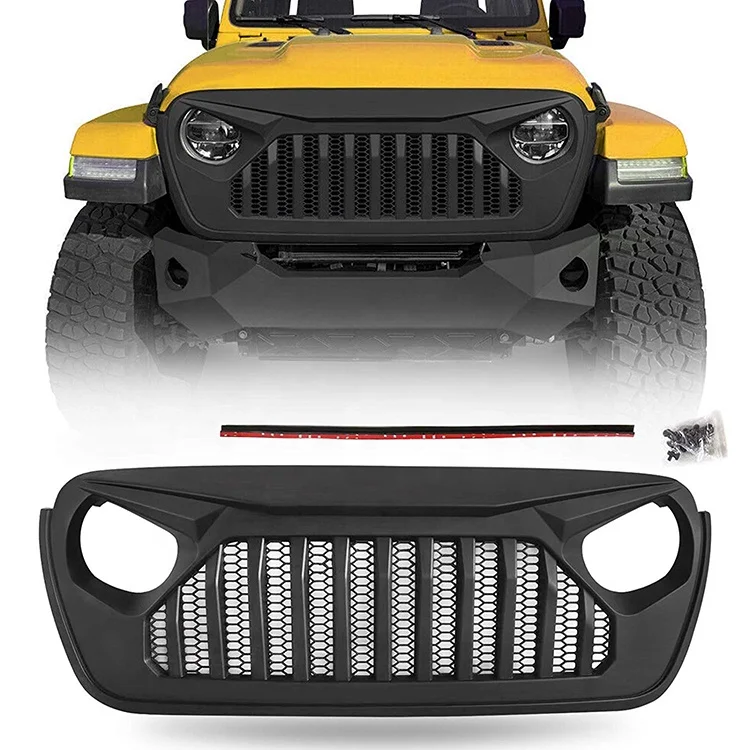 Матовая черная решетка из АБС-пластика переднего бампера верхняя для JEEP Wrangler JL