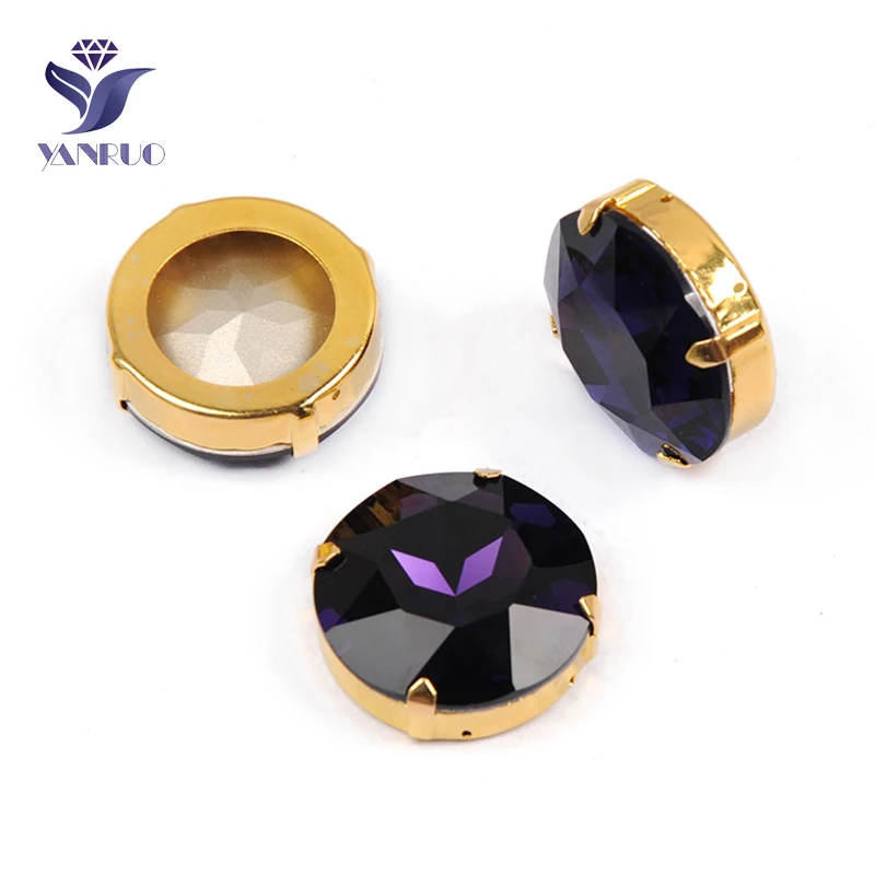 Purple Velvet Yanruo 1201 круглая нашивная СТРАЗА стеклянные поделки камни и кристаллы Точка назад большие стразы для украшения - Цвет: Purple Velvet