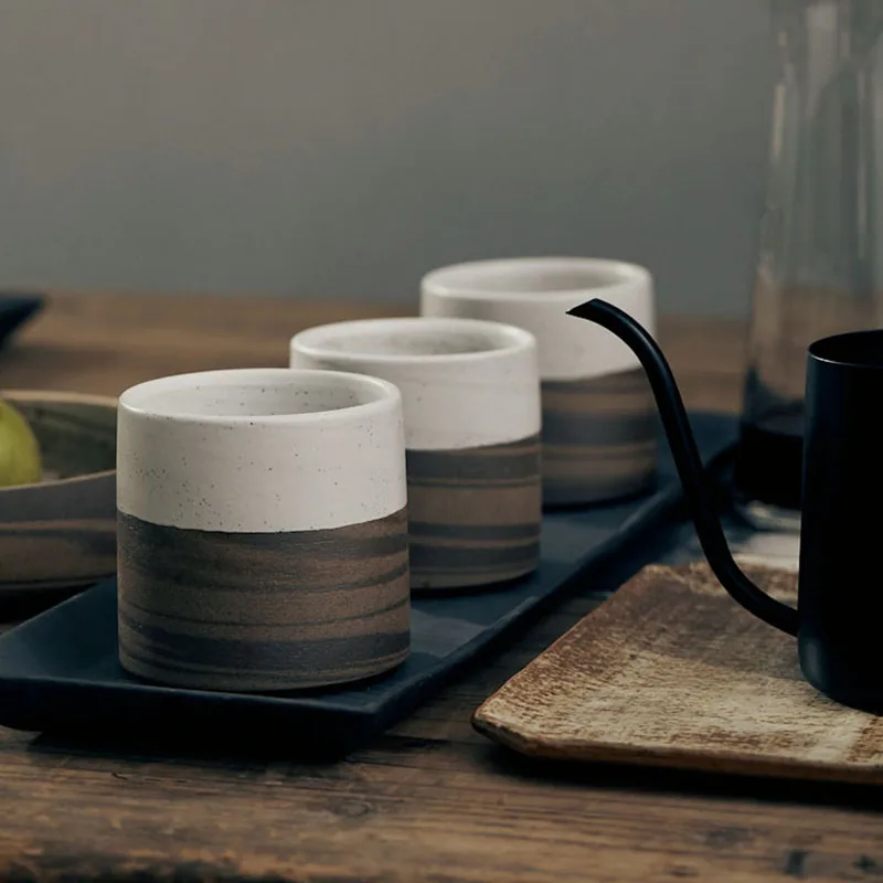 190ml Japanese Frosted Latte Cup American Concentrated Retro Ceramic Coffee Simple Nordic Home Office Afternoon Tea Set | Дом и сад