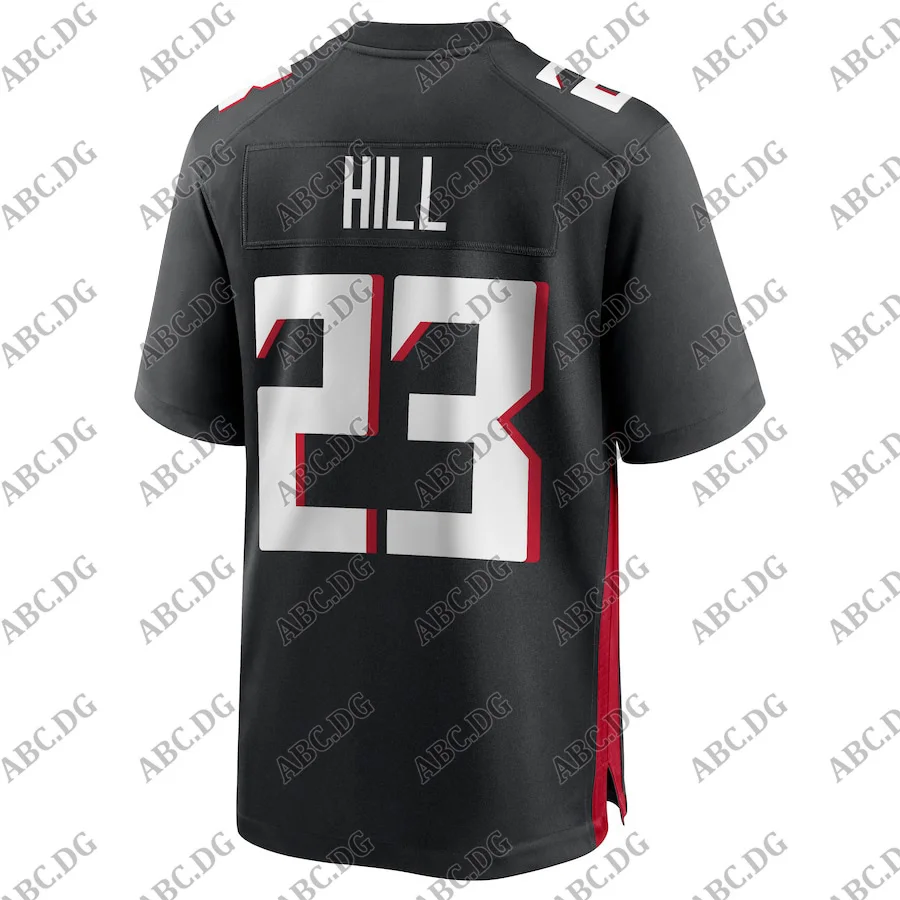 

Customized Stitch American Football Jersey Men Women Kid Youth Atlanta Brian Hill Black Game Jersey