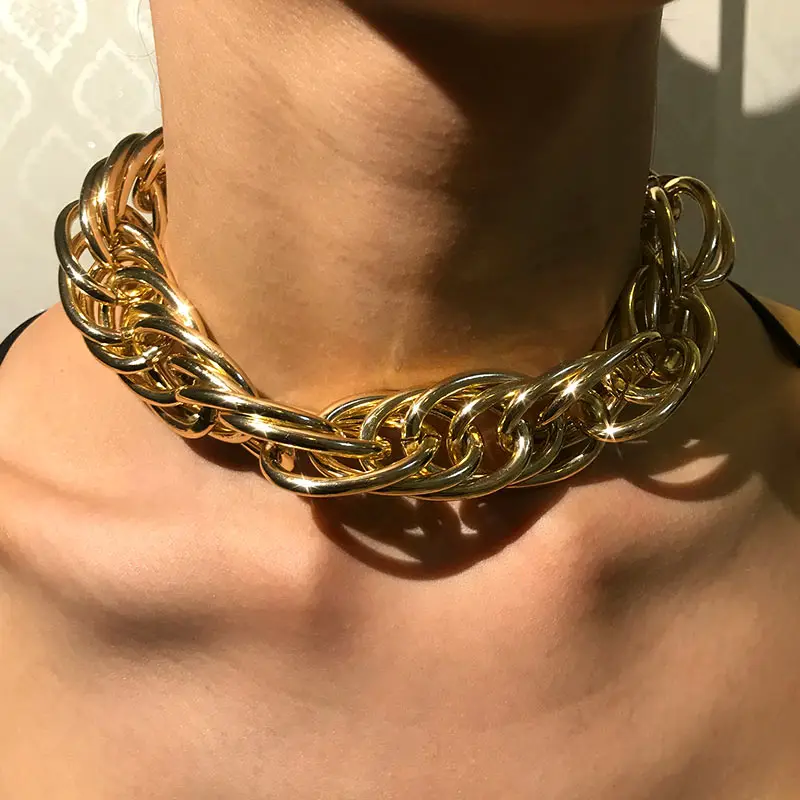 JJFOUCS массивное ожерелье-чокер из толстых звеньев в стиле панк женское модное