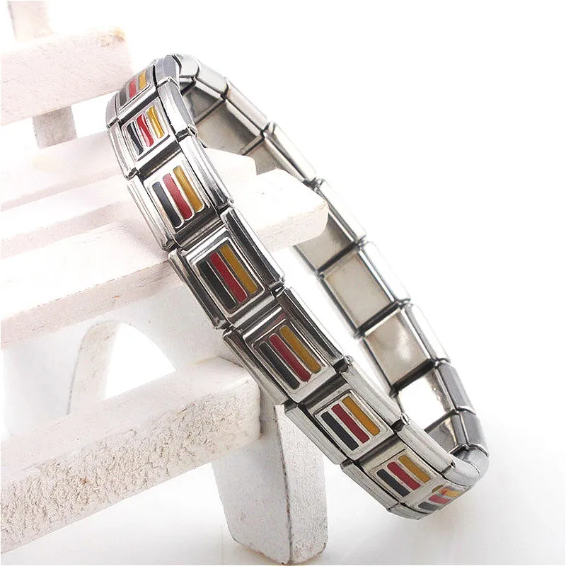Jewelry German Flag Elasticity Elastic Energy Movement Magnetic Germanium Italian Charm Bracelet Fashion Stainless Steel ST11 | Украшения и