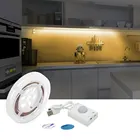 Светильник кровати с активированным датчиком движения, USB Перезаряжаемый гибкий Ночной светильник с таймером автоматического отключения светодиодный светильник шкафа