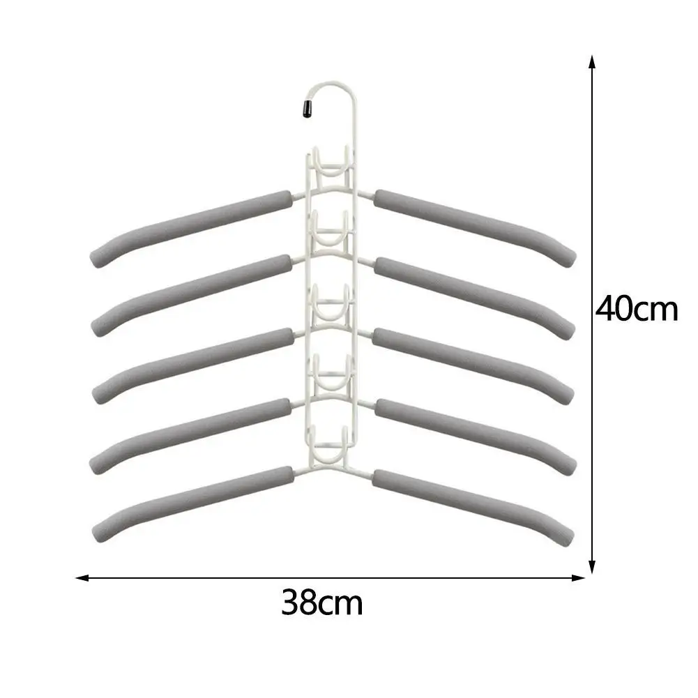 

Detachable 5 In 1 Multilayer Blouse Tree Hangers Shirt Sweater Coat Organizer Wardrobe Closet Space Saving Non-Slip Metal