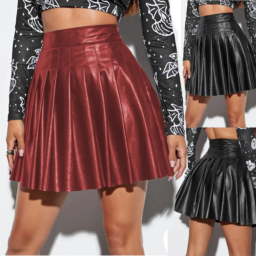 

New Pleated Skirts Are Trending on Instagram. PU Leather Skirts Are Trending in Nightclubs