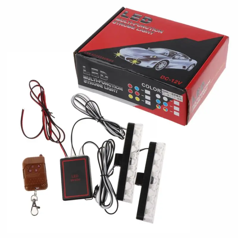 

12V 2x6 светодиодный стробоскоп Аварийные огни с пультом дистанционного управления Управление супер яркий аварийного мигающий свет авто свет...