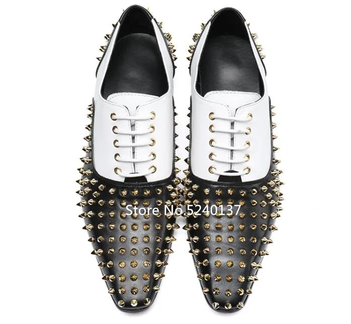 Туфли мужские классические натуральная кожа заостренный носок заклепки плоская
