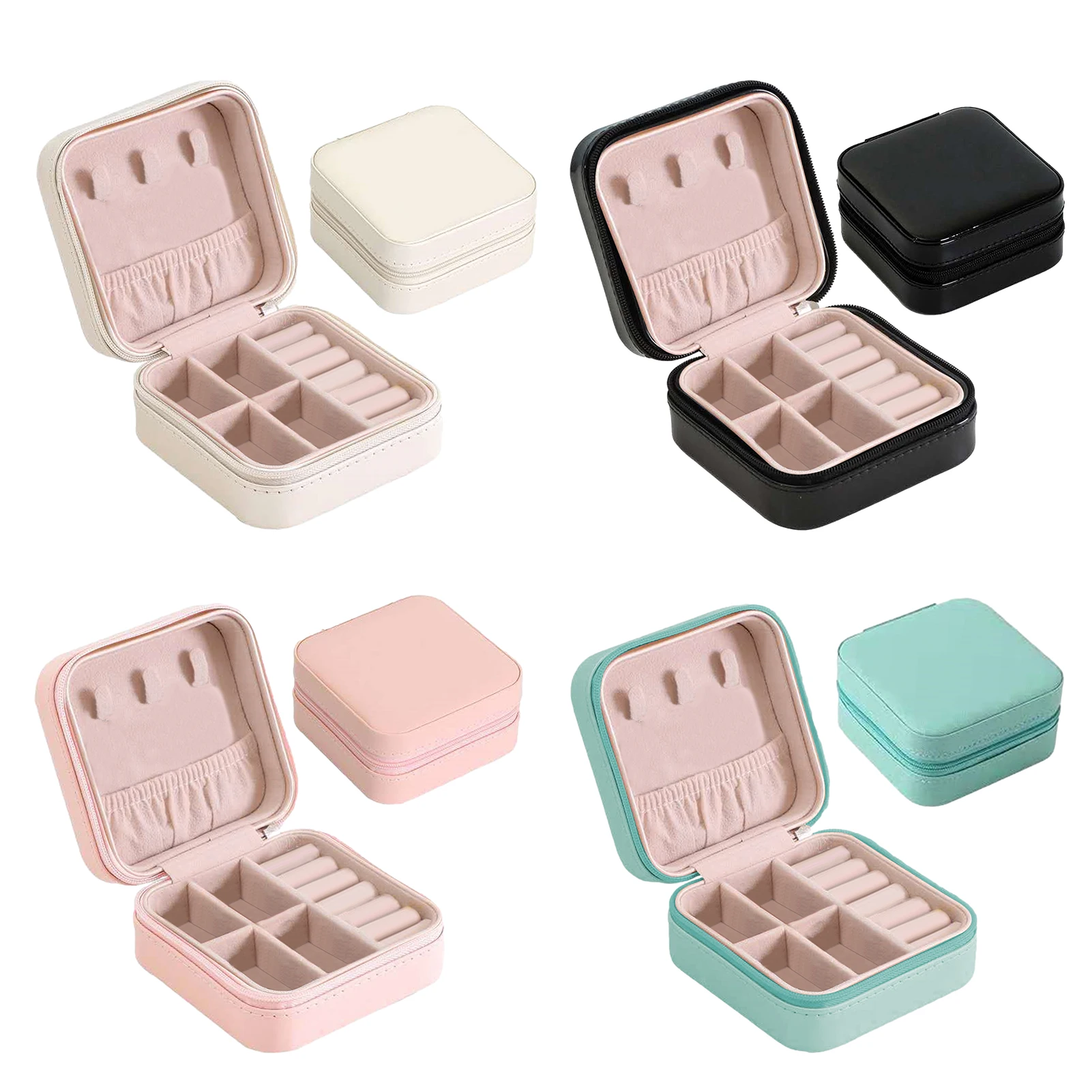 Портативная шкатулка для ювелирных изделий переносной чехол серьги кольцо