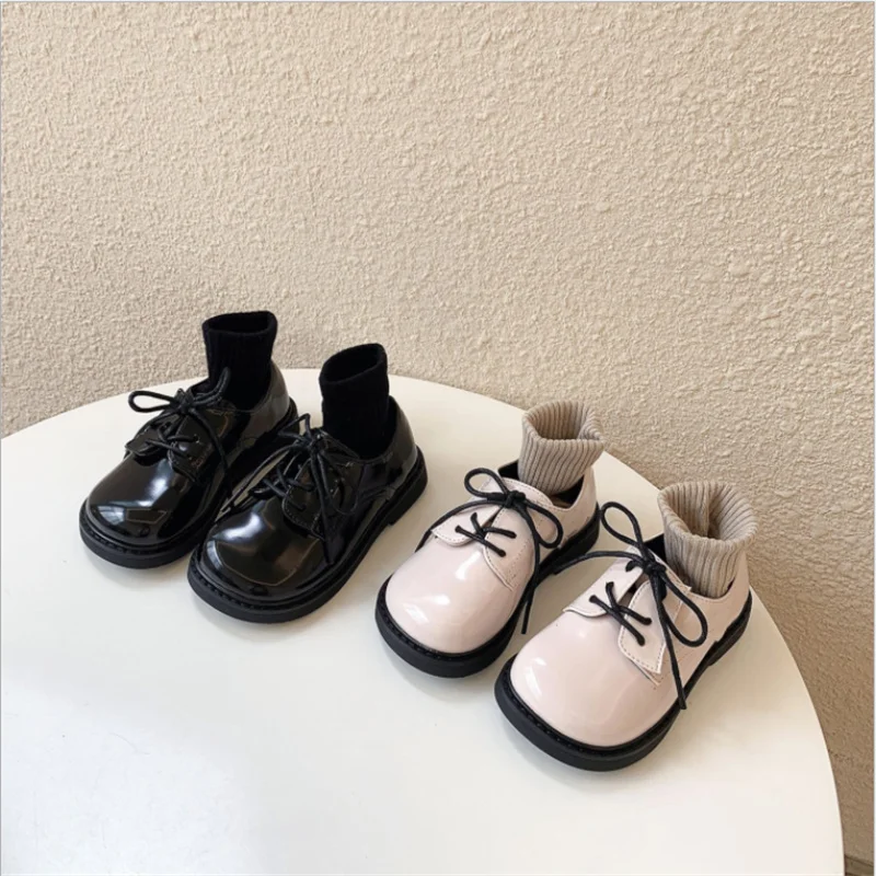 

2021 Autumn New Children Leather Shoes Toddler Girls British Style Single Shoes Fashion Performance Shoes School Boys Sneakers