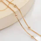 XP ювелирные изделия (45 см * 2 мм) Модные маленькую коробочку с натуральным жемчугом бусины цепи ожерелье для женщин, 18K, позолота, без свинца и никеля