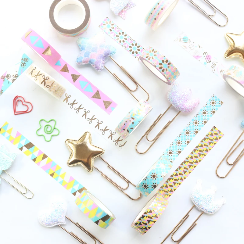 Креативная Золотая фольга Domikee декоративная Васи-лента в рулонах для дневника