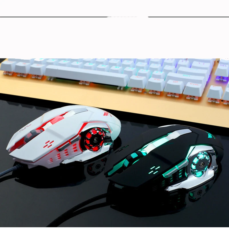 Фото Профессиональная игровая проводная мышь 8D 3200DPI, регулируемая Проводная оптическая светодиодная компьютерная мышь, USB-кабель, мышь для ноутбука, ПК №2