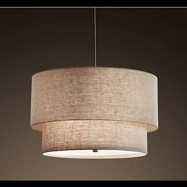 

Nordic style rustic modern minimalist dining room living room bedroom study double linen fabric creative chandelier