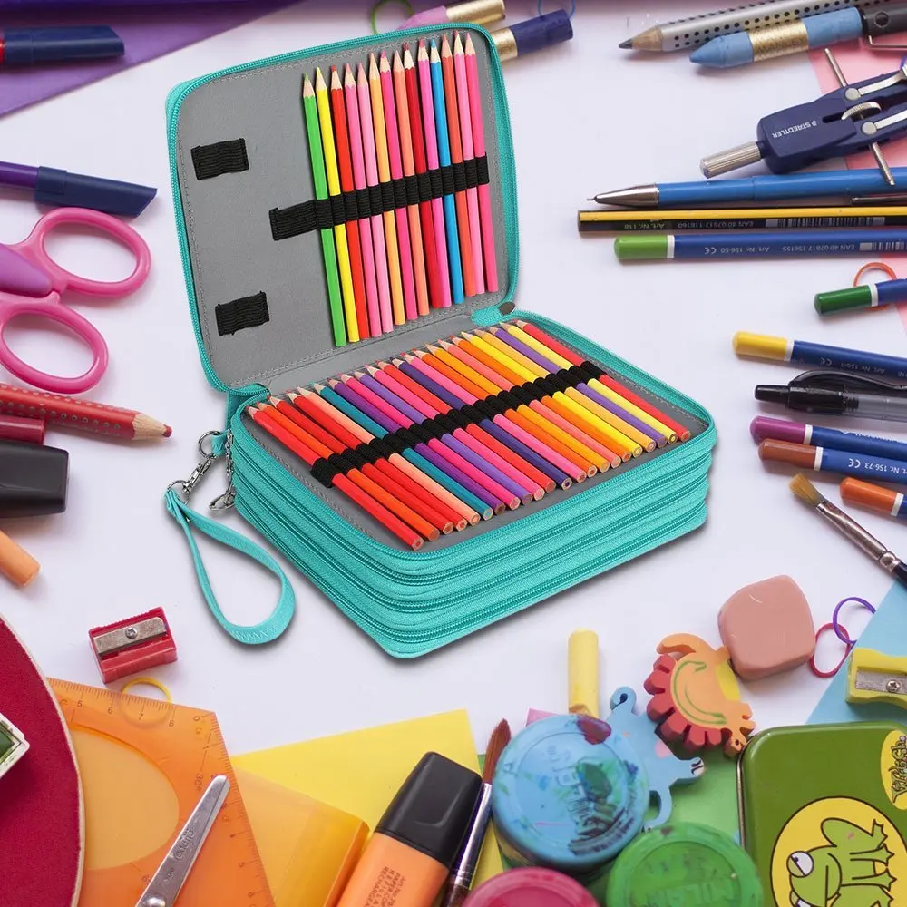 Школьный чехол для карандашей с 168 отверстиями большим картриджем девочек и