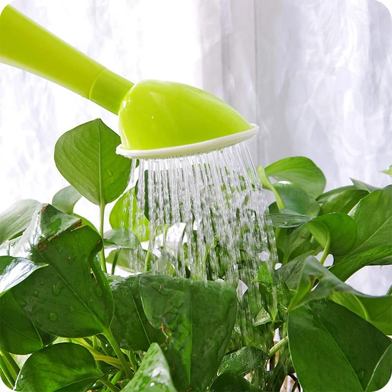 Plastic Small Watering Can Long Spout Pot Container Holder for Indoor Plants 1/2-Gallon with Shower Head Green | Дом и сад