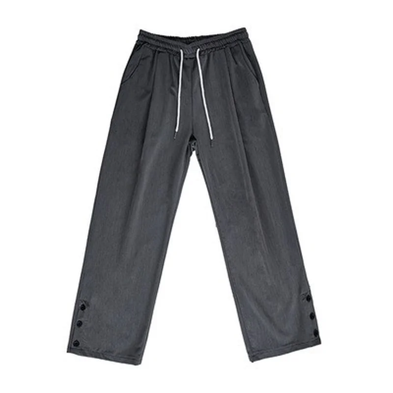 

Button suit pants men's Korean version of the trend hundred loose-legged small pants summer mopping casual trousers
