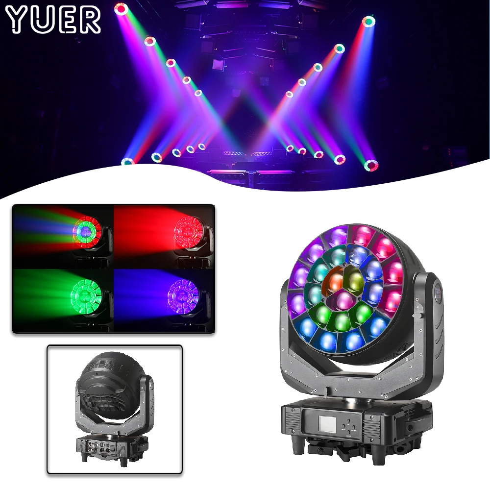 24X60W LED RGBW 4IN1 0SRAM Lamp Bead Zoom Dyeing Strobe Beam Effect Moving Head Light DMX512 DJ Disco Stage Bar Party light Show | Освещение