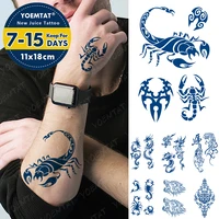juice lasting waterproof temporary tattoo sticker scorpion dragon tiger wolf totem flash tattoos male body art fake tatto female