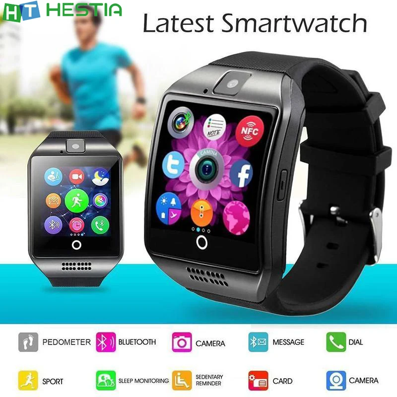 Q18 Bluetooth Смарт часы с поддержкой sim карты TF спортивный фитнес трекер анти
