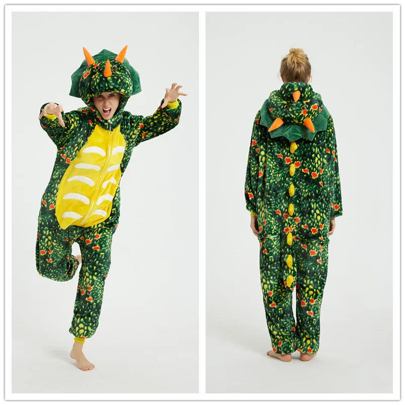 

Cartoon Animal onesies stitch Pajamas for Women Man Couples winter Flannel Kigurumi Sleepwear Home service Adults Jumpsuit