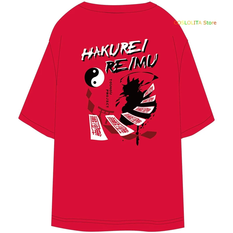 

Anime TouHou Project Hakurei Reimu T-Shirt Short Tee Cosplay Men Women Student Summer New Unisex Halloween Party pullover Tops