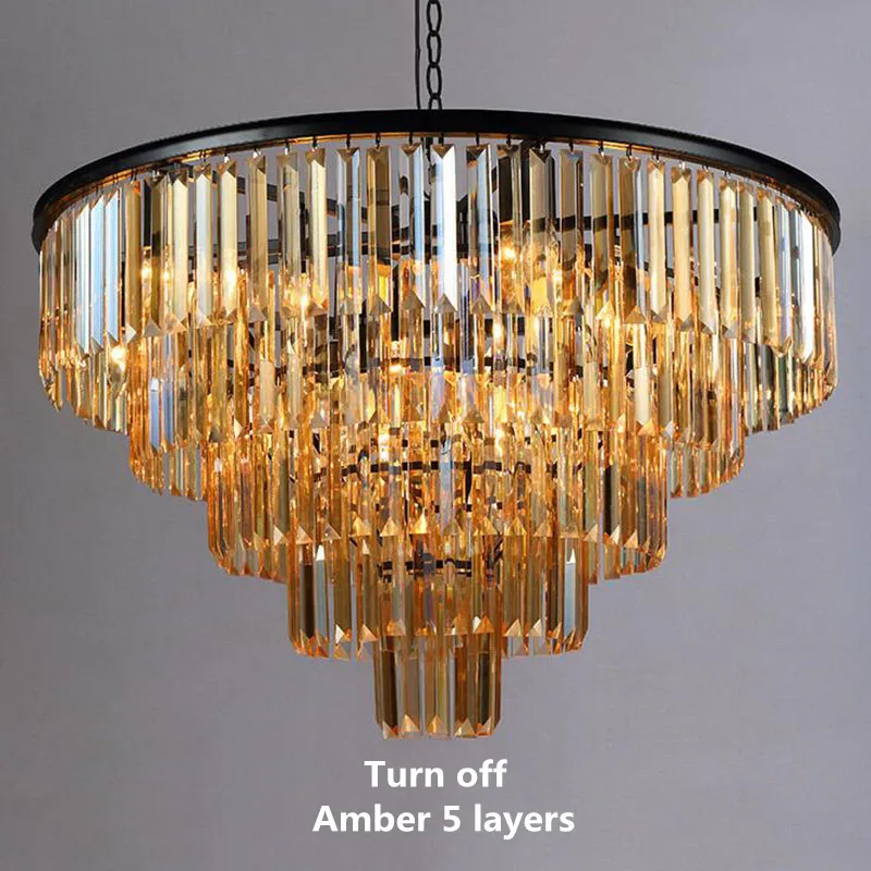 Современный элегантный блеск K9 tamanho do Artigo de Cristal Cinza esfumadas cristal suspensao Lamparas para cafet Re