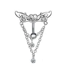 14G 316L модное кольцо для пирсинга пупка из нержавеющей стали с обратным кубическим цирконием