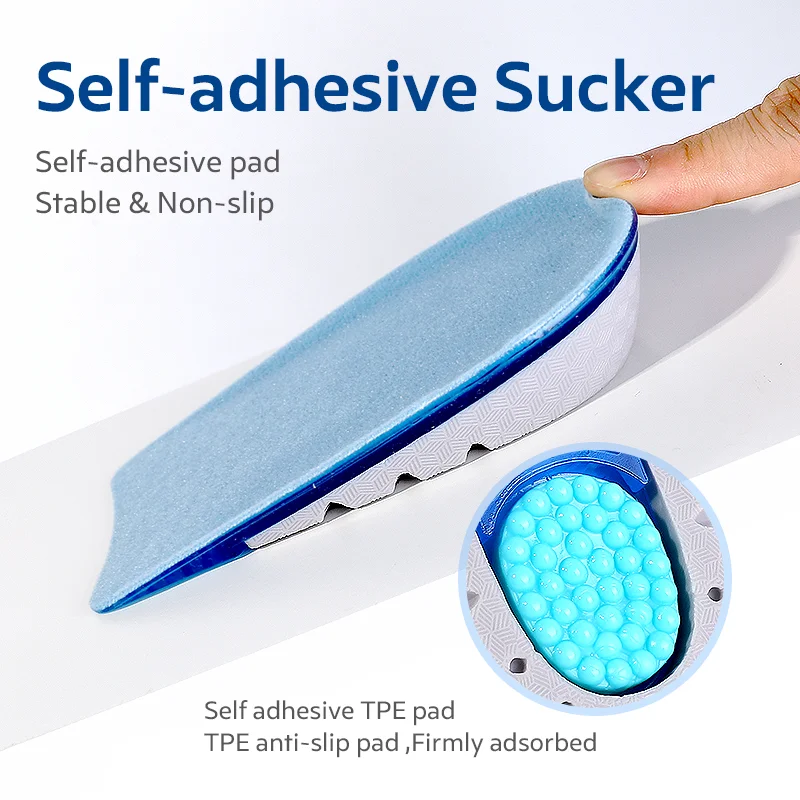 Bangni Increase Insole Invisible Heightening Shoes Pad 1-3cm Height Lift Half Heel Insert Taller Cushion Sole For Men Women