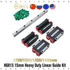 2 шт. 15 мм HGR15 линейный направляющий рельс 1250 мм 1300 мм 1350 мм 1400 мм + 4 шт. линейный блок каретки HGH15CA  flang HGW15CC HGH15 CNC части