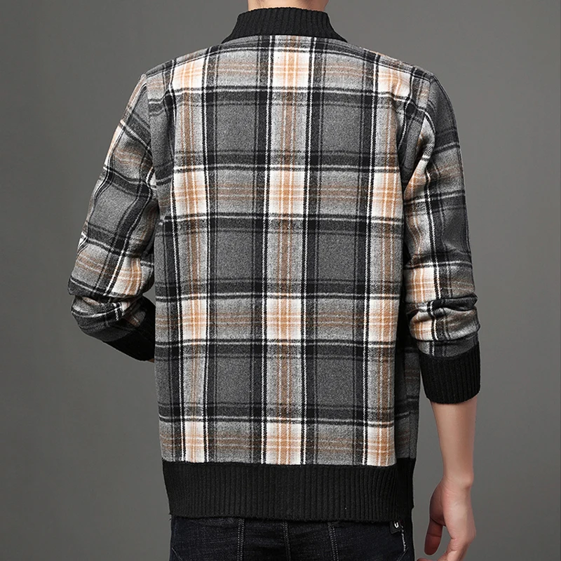 Мужская теплая куртка повседневная шерстяная бейсбольная в Корейском стиле